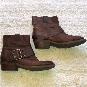 Distressed western booties